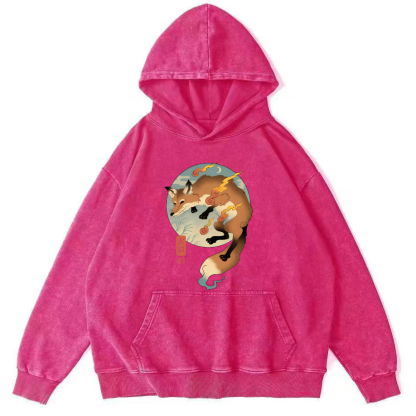 Firefox Japanese Vintage Distressed Hoodie-Zazasy