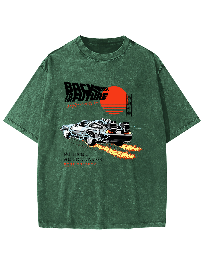 Riot Society Motorcycle Japanese Style Vintage Washed T-shirt