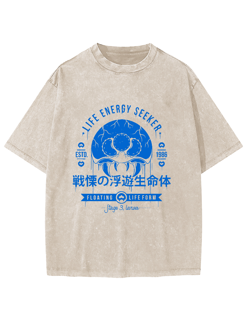 Life Energy Seeker Vintage Washed T-shirt-Zazasy