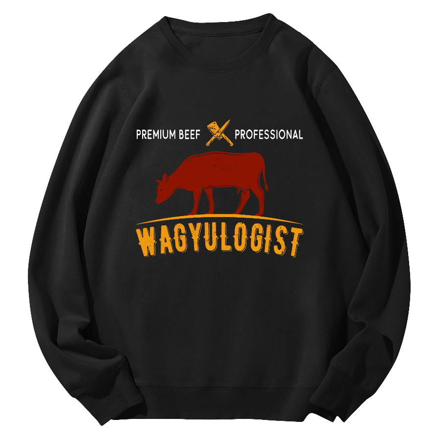 WAGYULOGIST Round Neck Sweatshirt-Zazasy