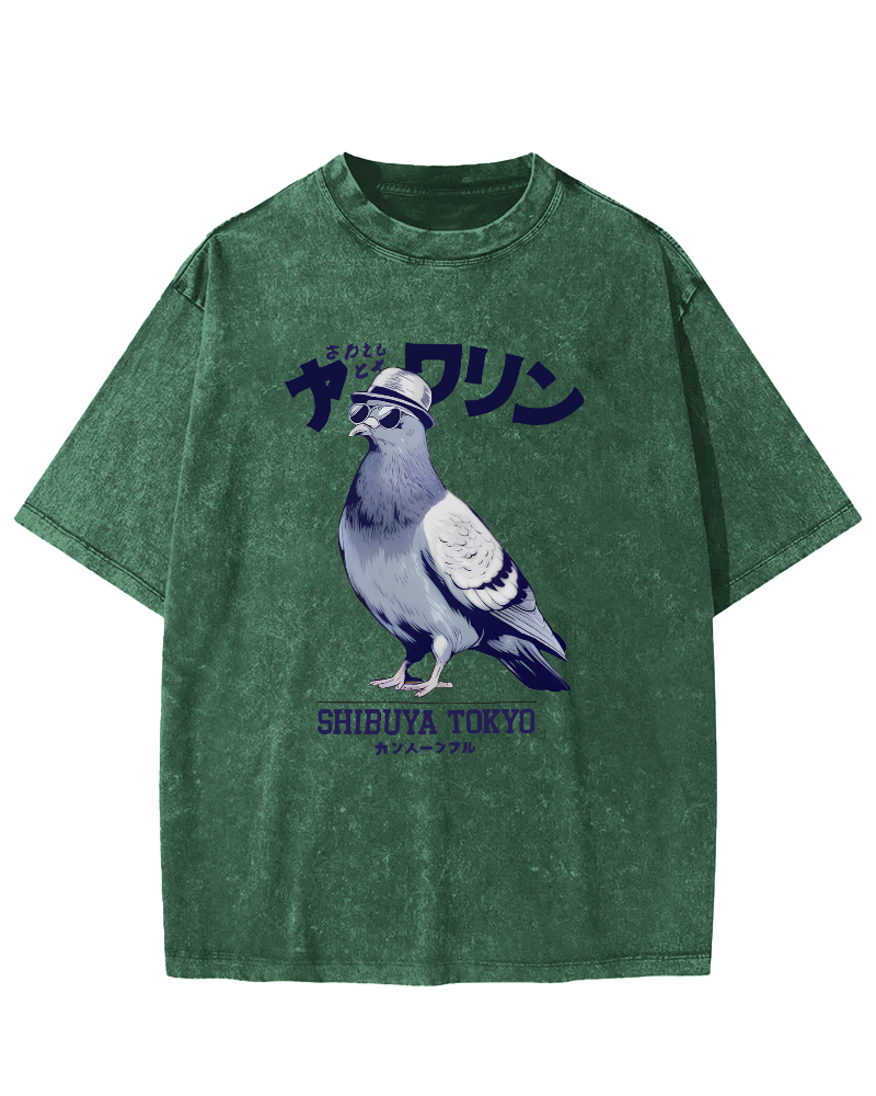 Shibuya pigeon Vintage Washed T-shirt