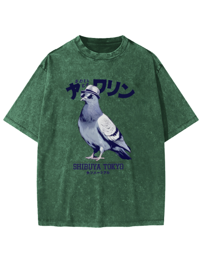Shibuya pigeon Vintage Washed T-shirt