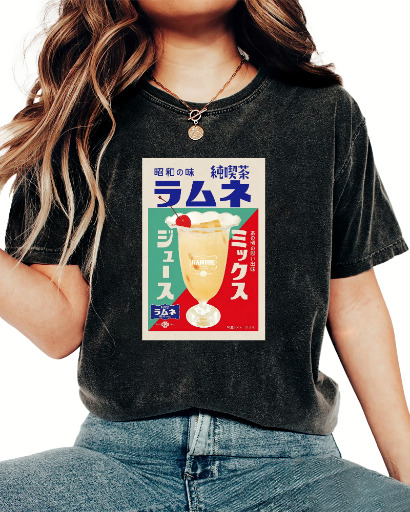 Ramune Japanese carbonated soft drink Vintage Washed T-shirt