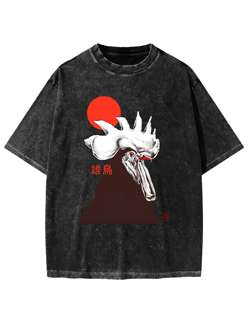 Japanese Strong Chicken Vintage Distressed T-shirt