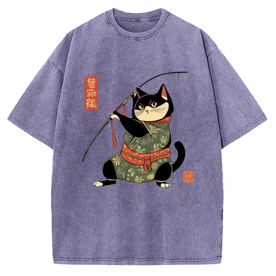Japan Cat Archery Vintage Washed T-shirt
