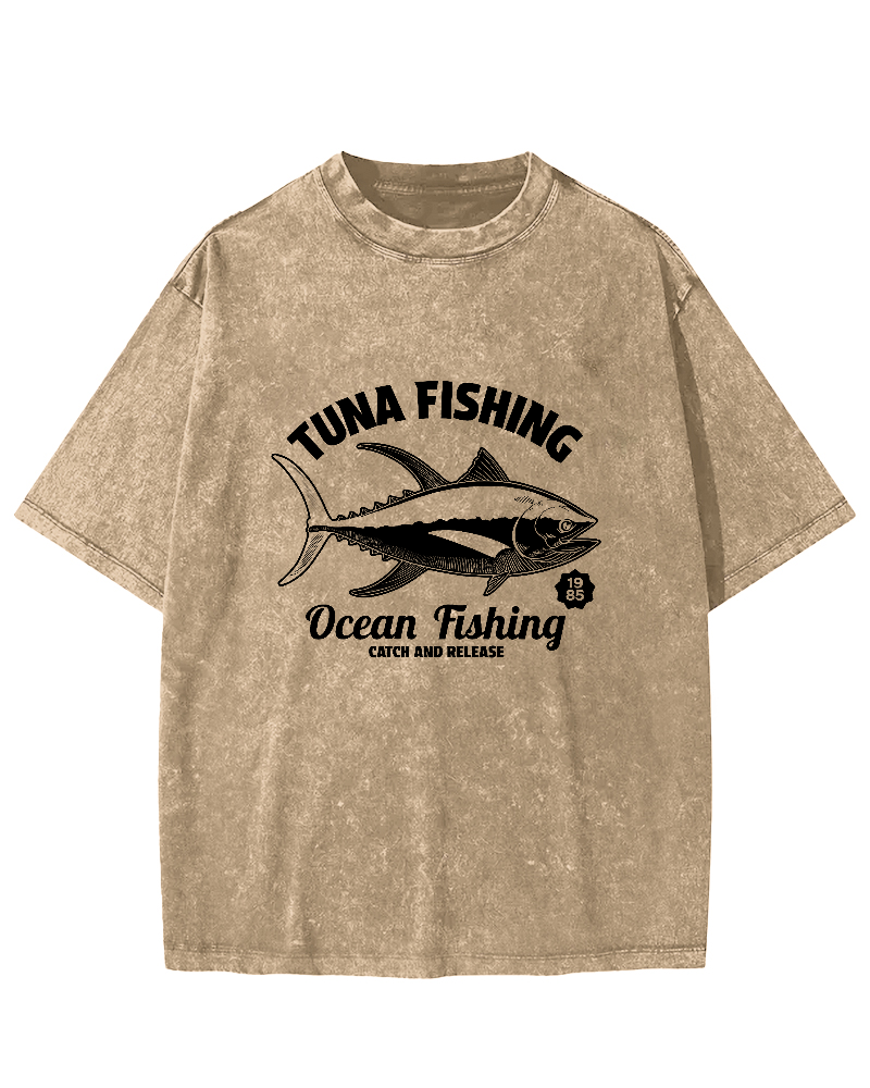 Tuna Japanese Washed T-shirt-Zazasy