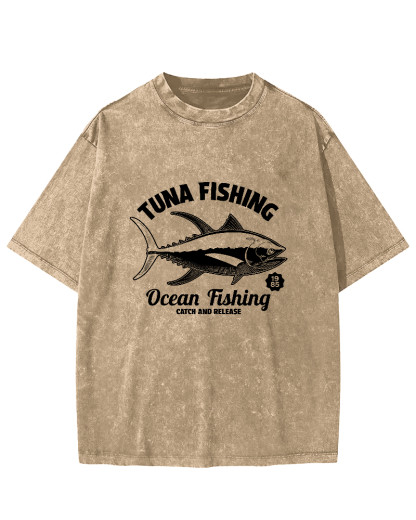 Tuna Japanese Washed T-shirt-Zazasy