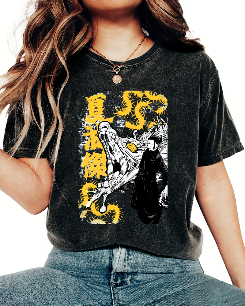 Crocodile Monster Japanese Style Vintage Washed T-shirt-Zazasy