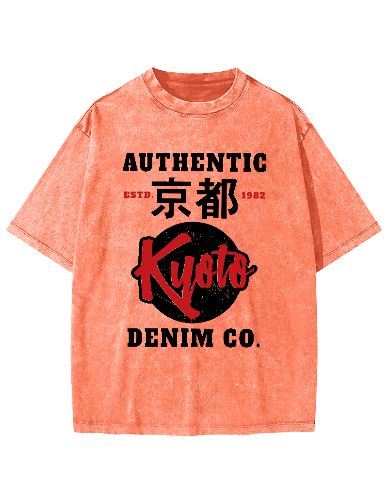 Kyoto, Japan Vintage Washed T-shirt-Zazasy