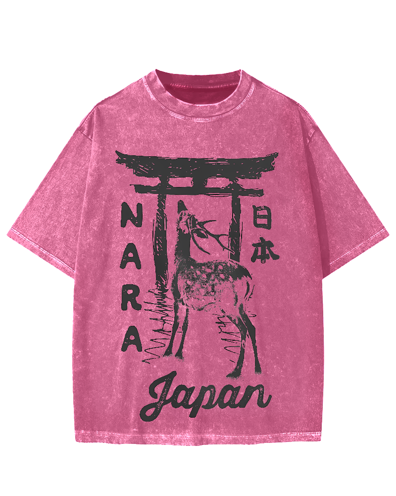 Nara Japan Vintage Washed T-shirt