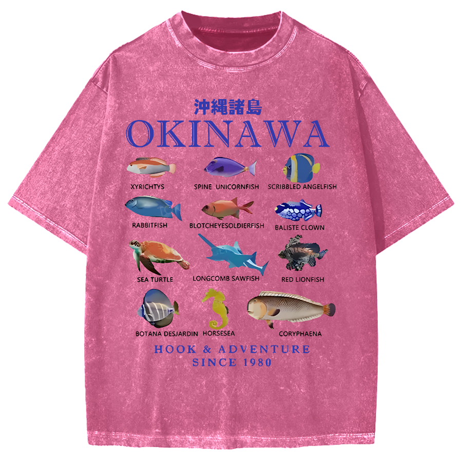 Okinawa Islands Fish Vintage Washed T-shirt