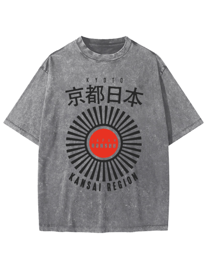 Kyoto, Japan Vintage Washed T-shirt-Zazasy