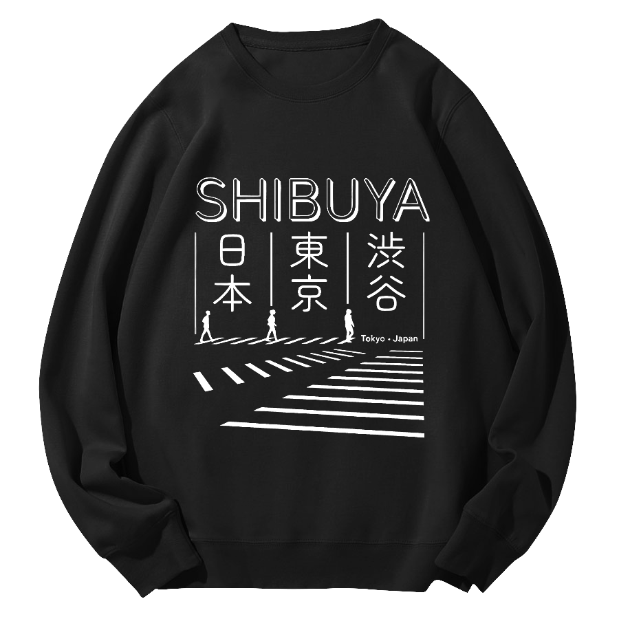 Shibuya Round Neck Sweatshirt-Zazasy