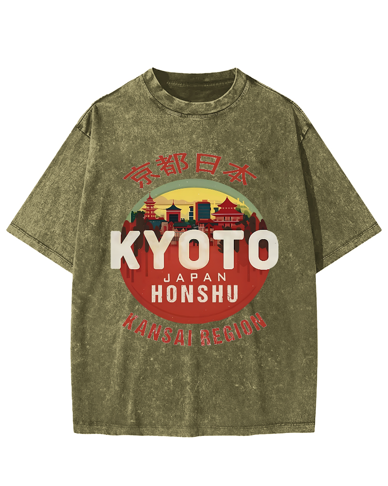 Retro Kyoto Japan Vintage Distressed T-shirt
