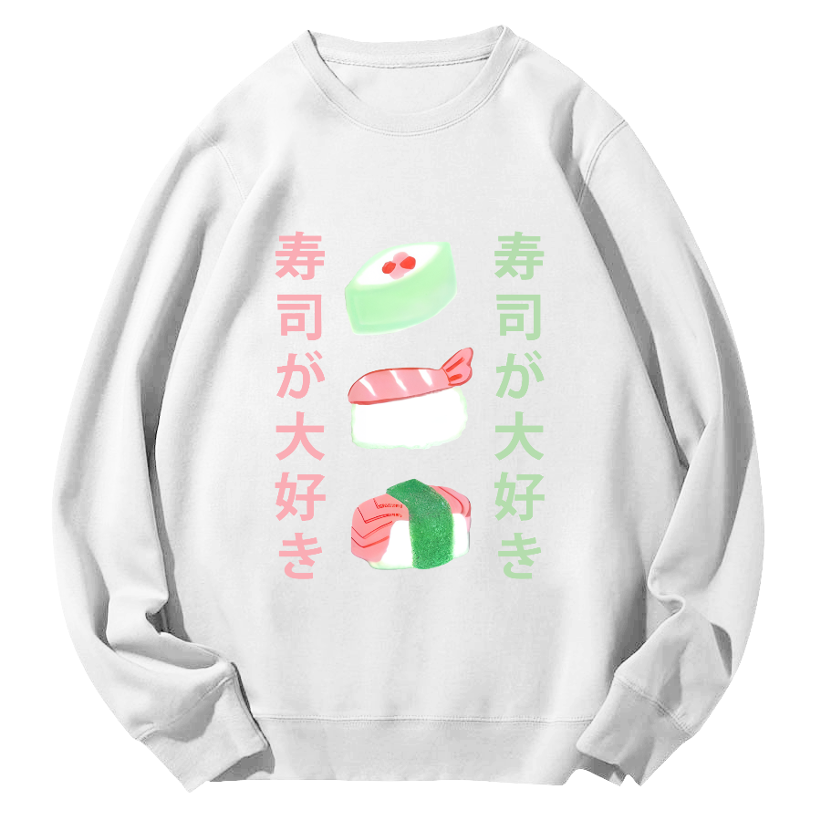 Delicious Sushi Round Neck Sweatshirt-Zazasy