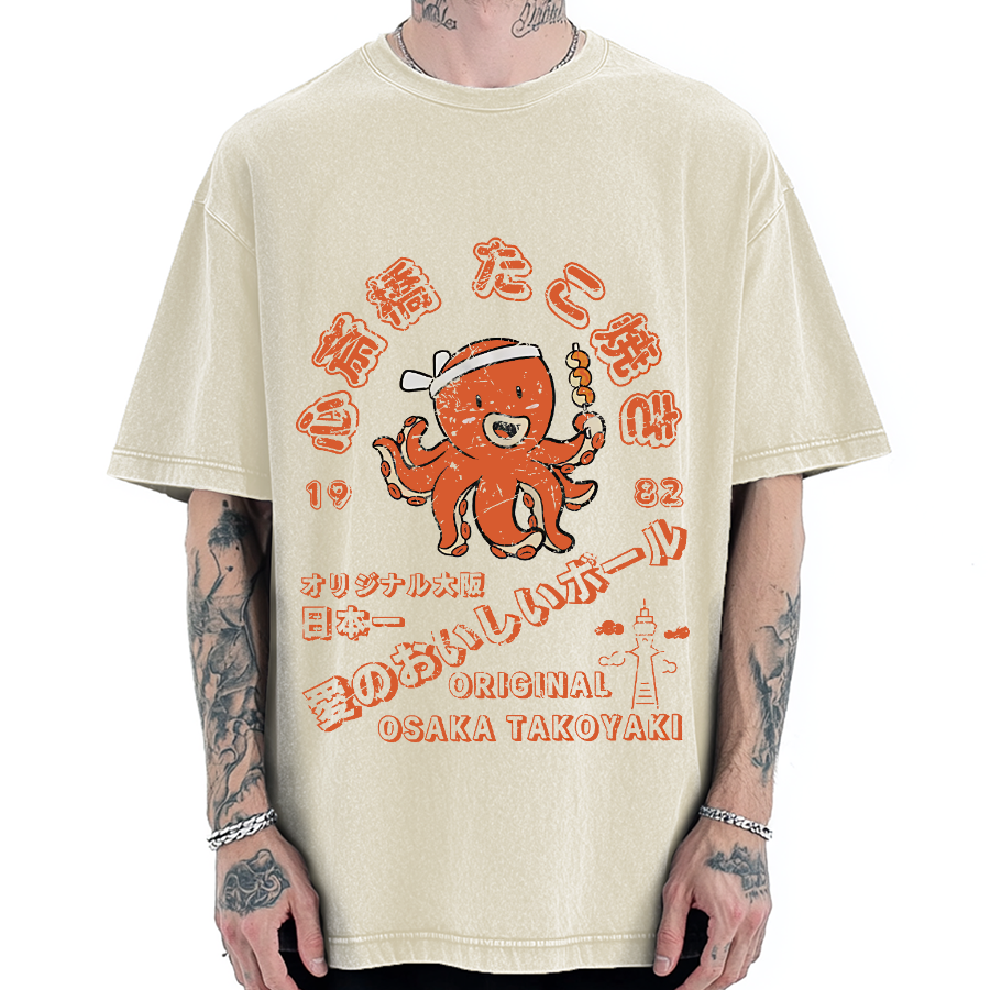 Osaka Shinsaibashi Takoyaki 1982 Vintage Washed T-shirt