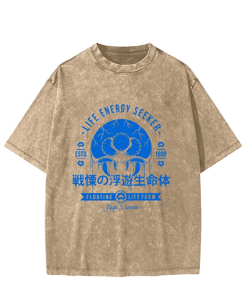 Life Energy Seeker Vintage Washed T-shirt-Zazasy