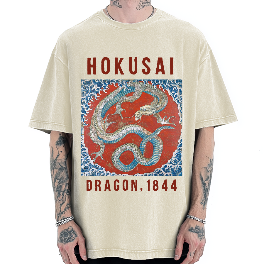 Hokusai Dragon Vintage Washed T-shirt