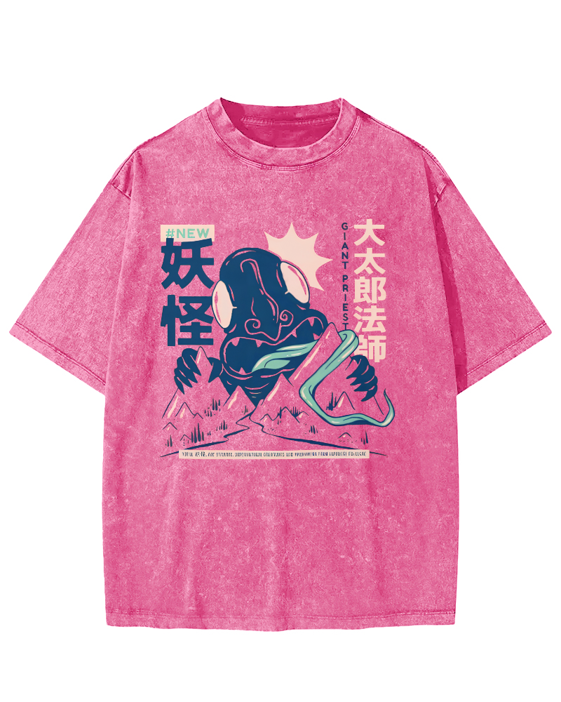 Taro Mage Monster Vintage Distressed T-shirt-Zazasy