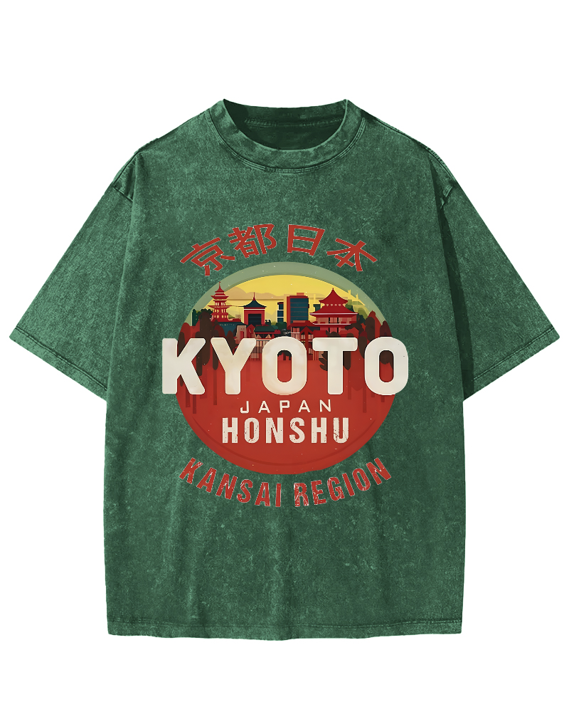 Retro Kyoto Japan Vintage Distressed T-shirt