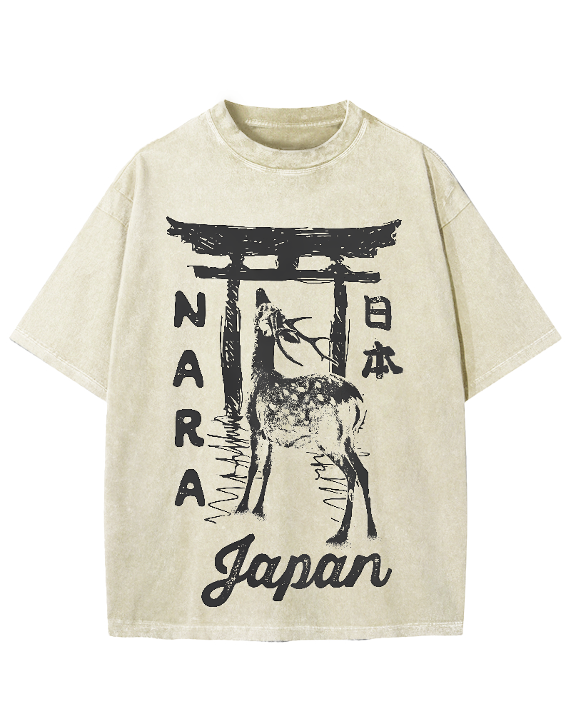 Nara Japan Vintage Washed T-shirt
