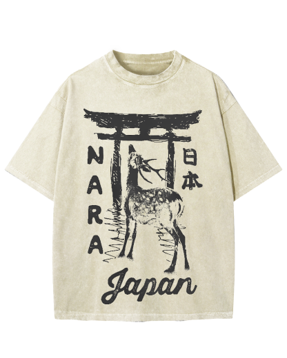 Nara Japan Vintage Washed T-shirt