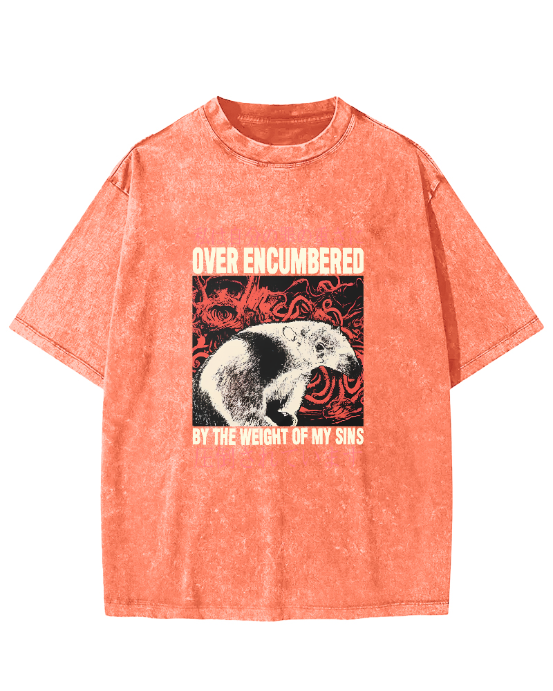 Retro Animal Pattern Japanese Style Vintage Distressed T-shirt-Zazasy