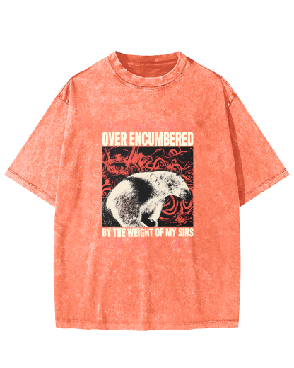 Retro Animal Pattern Japanese Style Vintage Distressed T-shirt-Zazasy