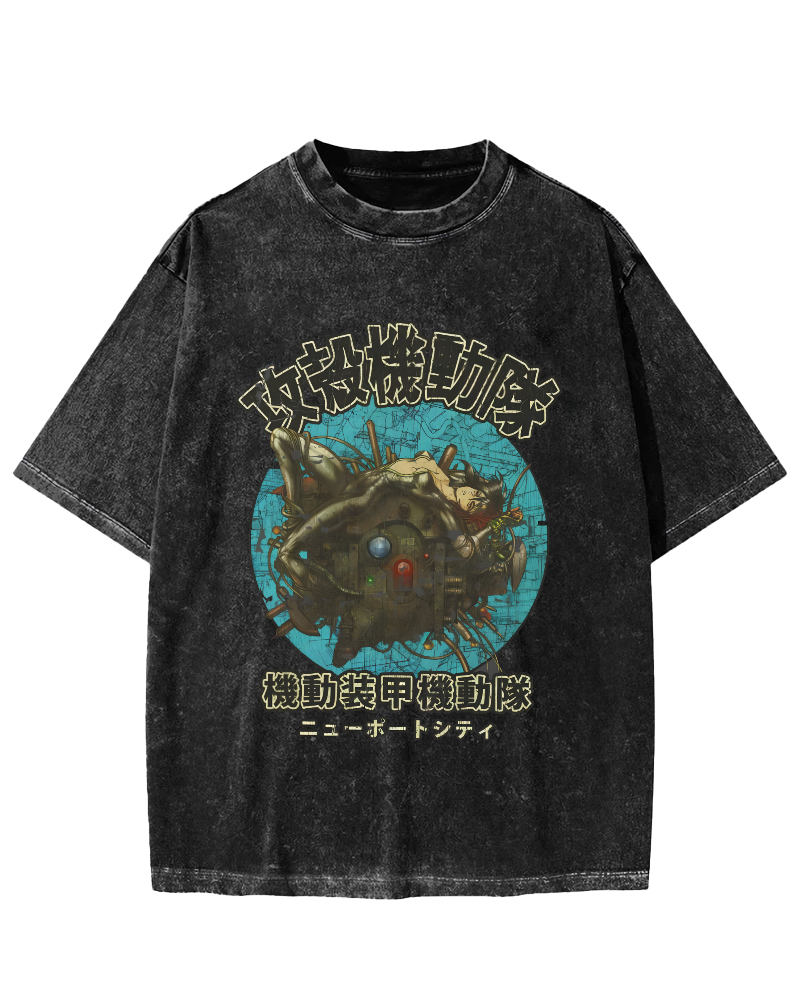 Japanese Armored Mechanical Team Vintage Distressed T-shirt-Zazasy