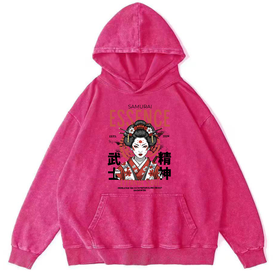 Samurai Spirit Japanese Vintage Distressed Hoodie-Zazasy