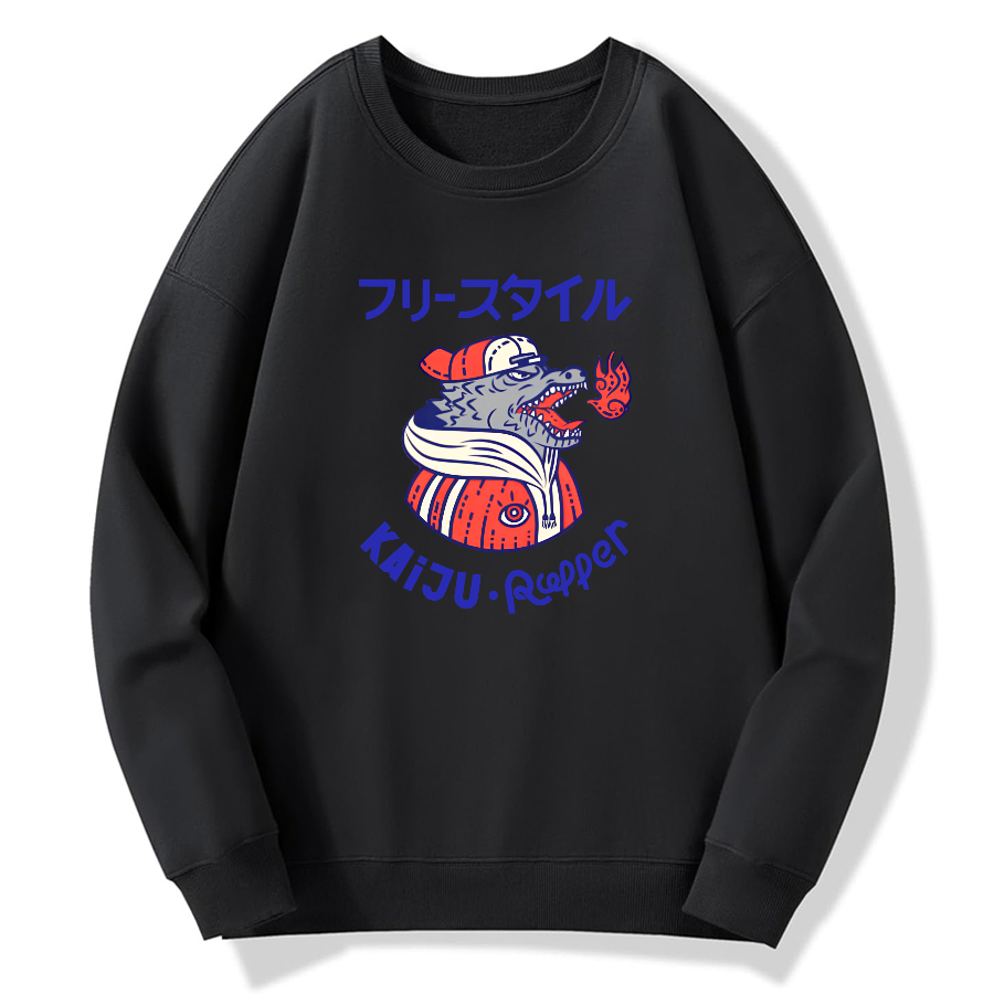 KAIJU RAPPER Cotton Pullover Sweatshirt
