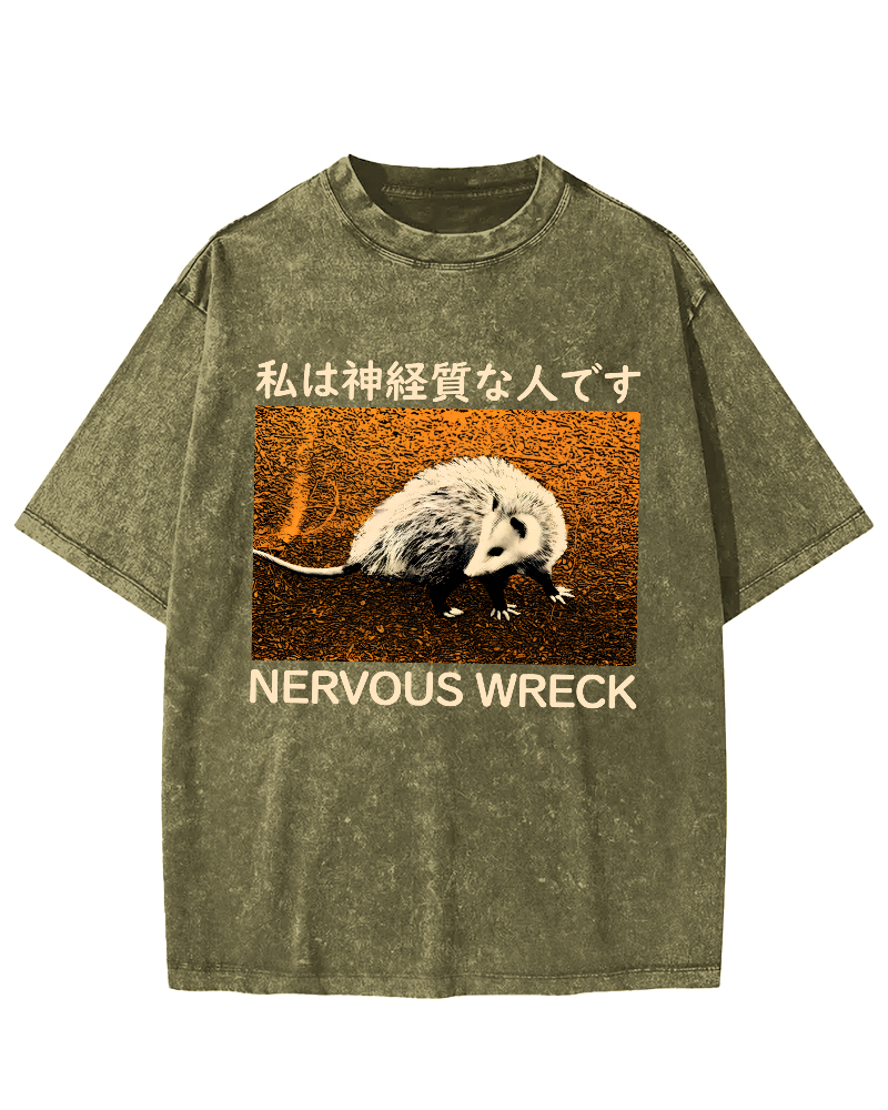 Nervous Wreck The Japanese Style Opossum Vintage Distressed T-shirt-Zazasy