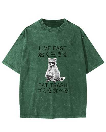 Japanese Cute Animal Pattern Vintage Distressed T-shirt-Zazasy