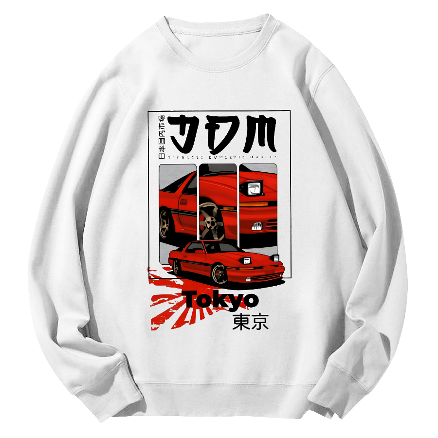 Tokyo Locomotive Market Round Neck Sweatshirt-Zazasy