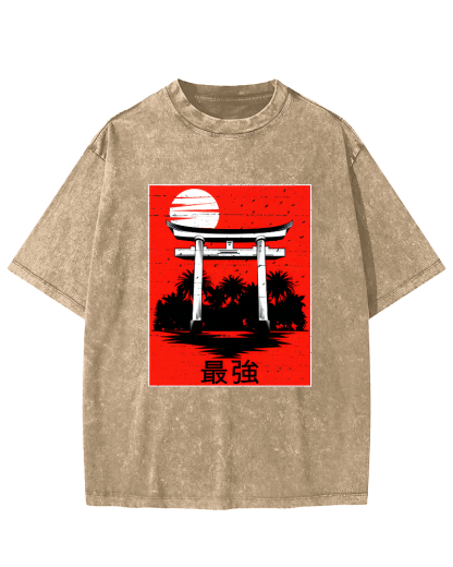 The Strongest Slogan Pattern in Japanese Style Vintage Distressed T-shirt-Zazasy