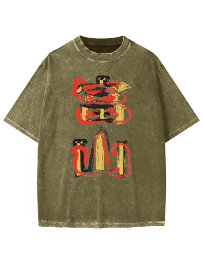 Toyama City Japanese Artistic Kanji Vintage Washed T-shirt