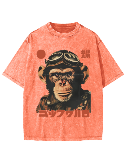 Gorilla Japanese Vintage Distressed T-shirt-Zazasy