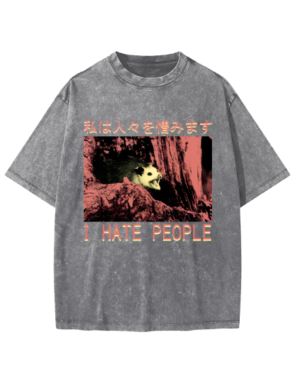 I Hate People Vintage Distressed T-shirt-Zazasy