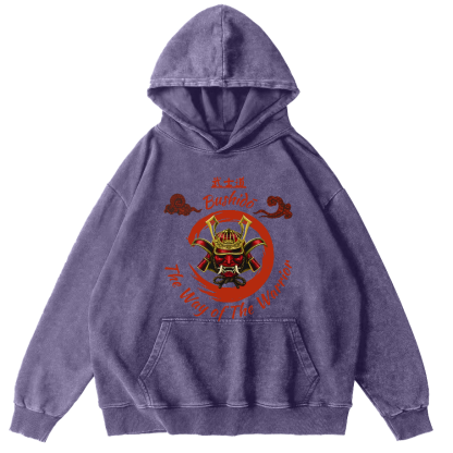 Samurai Spirit Vintage Distressed Hoodie-Zazasy