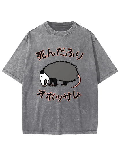Japanese Mouse Vintage Distressed T-shirt-Zazasy
