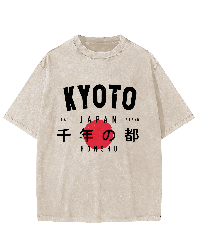 The Millennium Capital of Japan Vintage Washed T-shirt-Zazasy