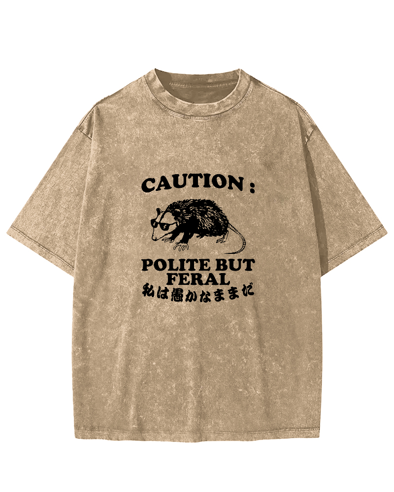 Mouse Pattern Vintage Distressed T-shirt-Zazasy