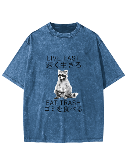 Japanese Cute Animal Pattern Vintage Distressed T-shirt-Zazasy