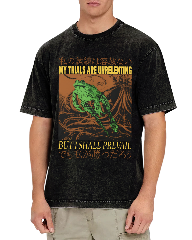 Jumping Frog Japanese Style Vintage Distressed T-shirt-Zazasy