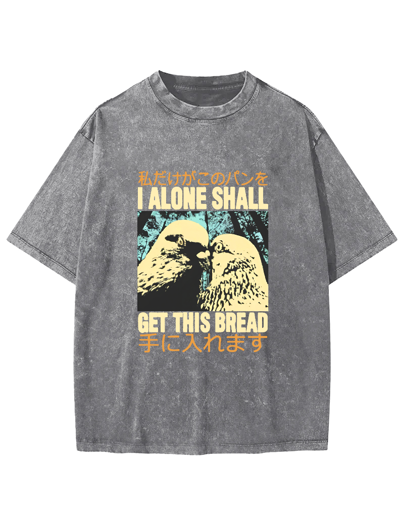 Vintage Dove Pattern Japanese Washed T-shirt-Zazasy