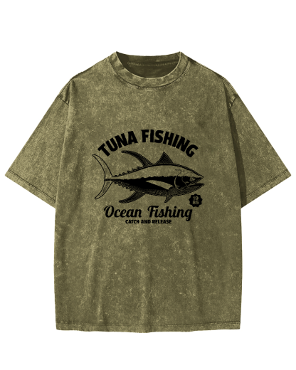 Tuna Japanese Washed T-shirt-Zazasy