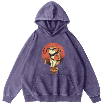 Warrior Cat Vintage Distressed Hoodie-Zazasy