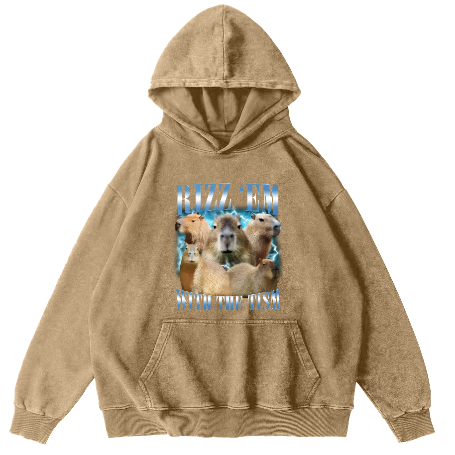 Rizz Em With The Tish Vintage Washed Hoodie-Zazasy