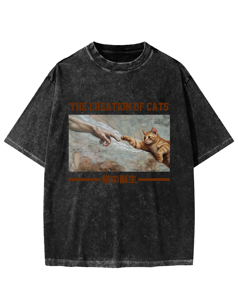 The creation of cats Vintage Washed T-shirt
