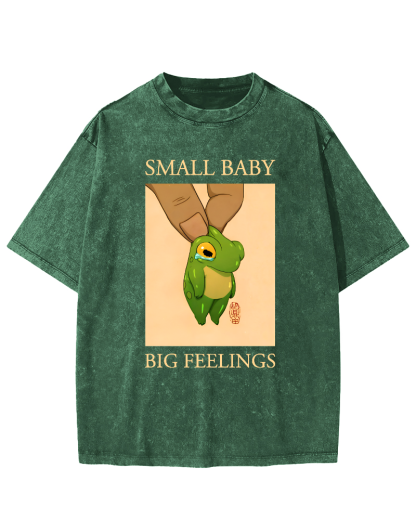 SAMLL BABY BIG FEELINGS  Vintage Washed T-shirt